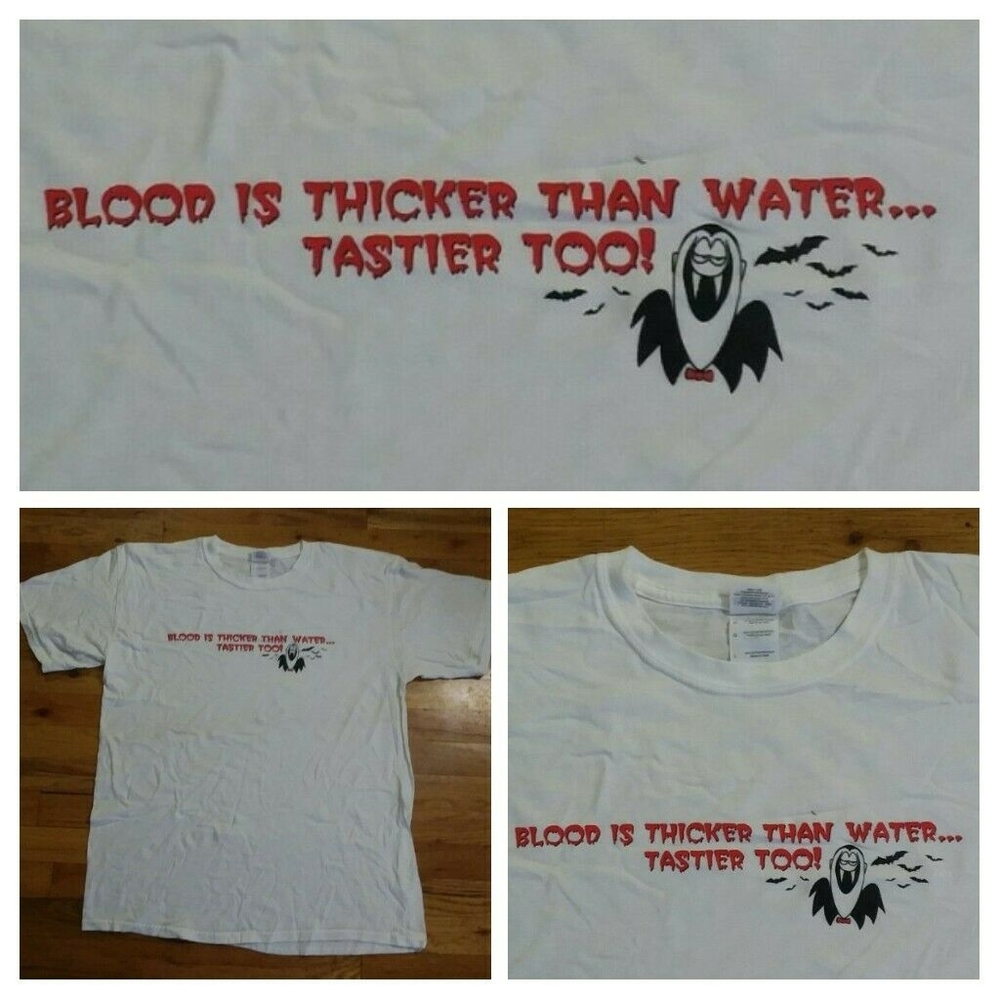 Vintage funny Dracula t-shirt Vampire Blood Tastier Water